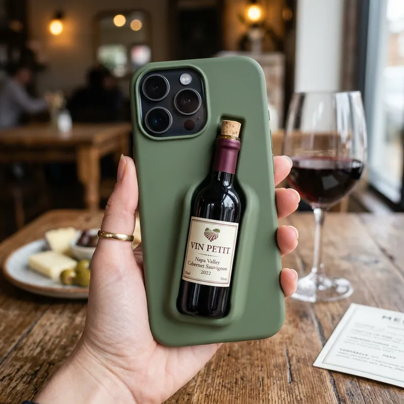 Mini Wine Bottle iPhone Case Combo | Sleek Everyday Accessory Mini Wine Bottle iPhone Case Combo | Sleek Everyday Accessory