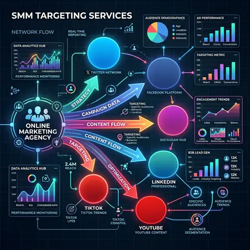 Dynamic Visualization of Social Media Marketing & Targeting Services