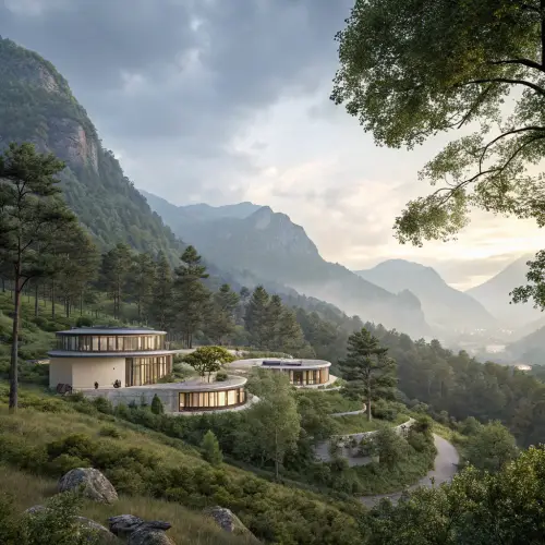 3D Printed Village in Mountain Nature