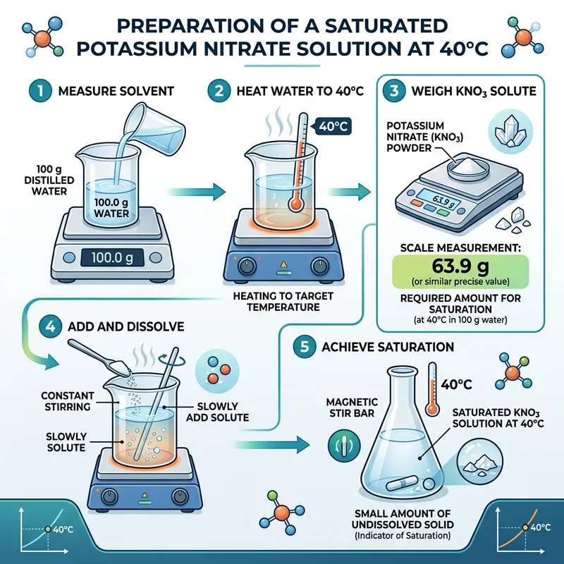 Prepare Saturated Potassium Nitrate Solution at 40°C