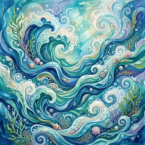 Abstract Waves Art | Ocean Scene Design