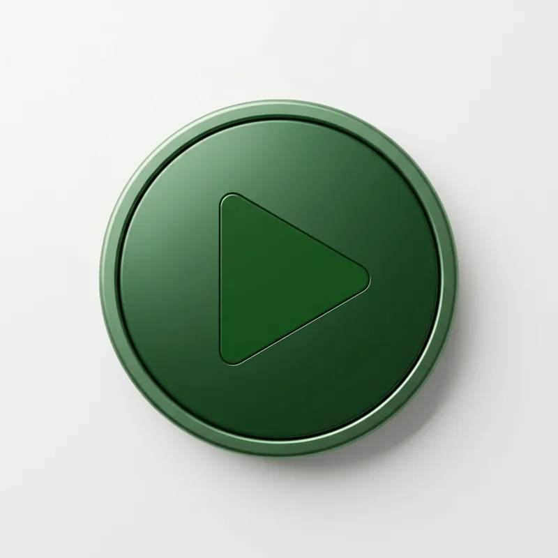 Play Button Design | Green Triangle in Circle
