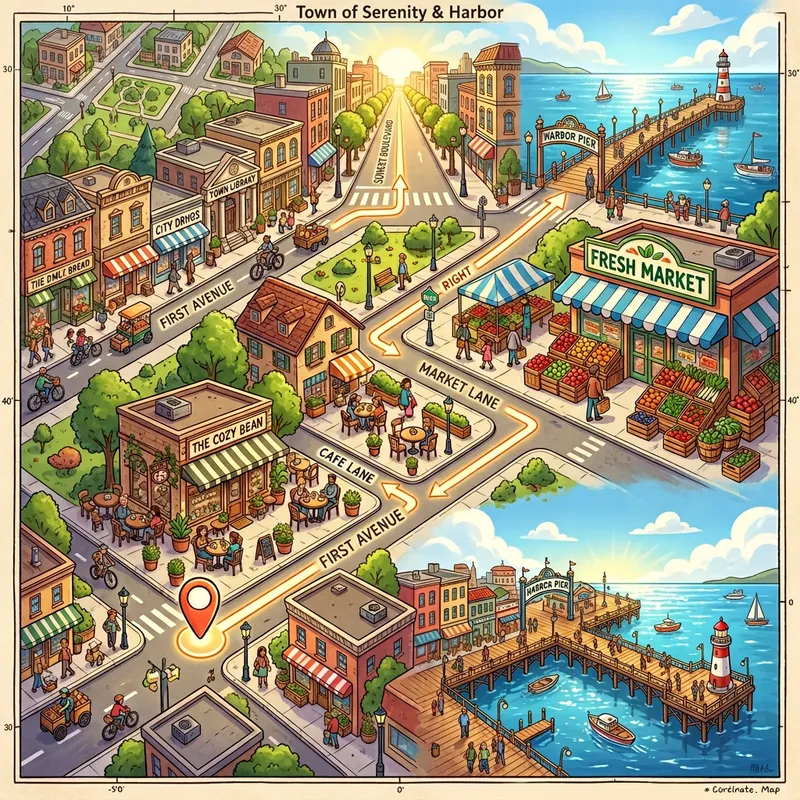 Explore City Streets to Pier | Charm of Cafe & Supermarket Explore City Streets to Pier | Charm of Cafe & Supermarket