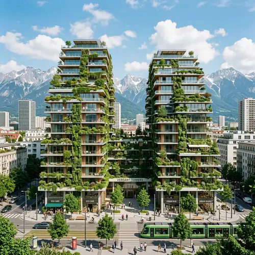 Modern Urban Complex with Vertical Gardens
