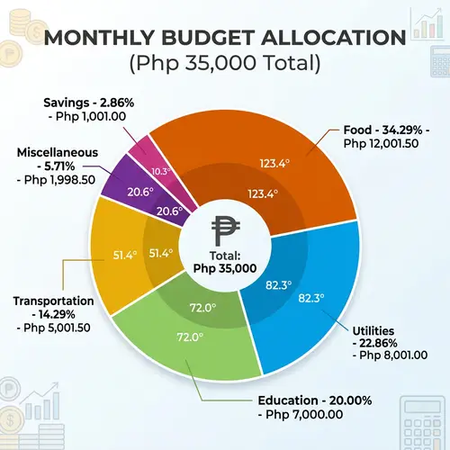 Detailed Pie Chart: Budget Allocation in Percentages