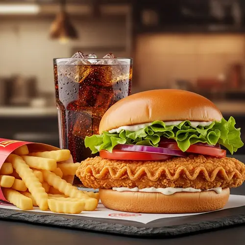 Delicious Fried Chicken and Burger Menu