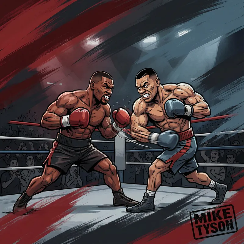 Dynamic Boxing Action: Mike Tyson Inspired Art
