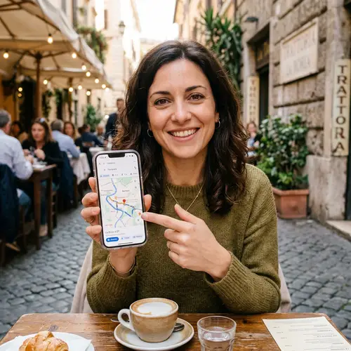 Charming Italian Woman Enjoying Her Smartphone