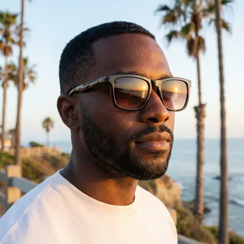Stylish Black Man in Spectrims Sunglasses