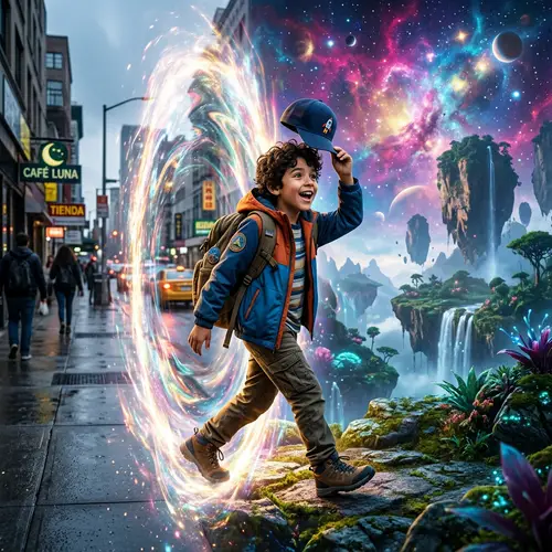 Young Hispanic Boy's Fantastic Journey Through Dimensions