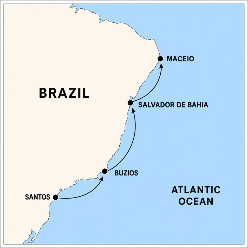 Explore Brazil’s Coastal Cruise Map Explore Brazil’s Coastal Cruise Map