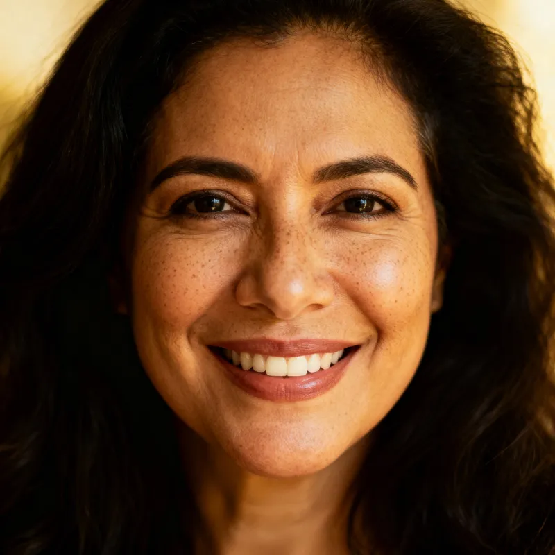 Portrait of a Kind Hispanic Woman with a Bright Smile Portrait of a Kind Hispanic Woman with a Bright Smile