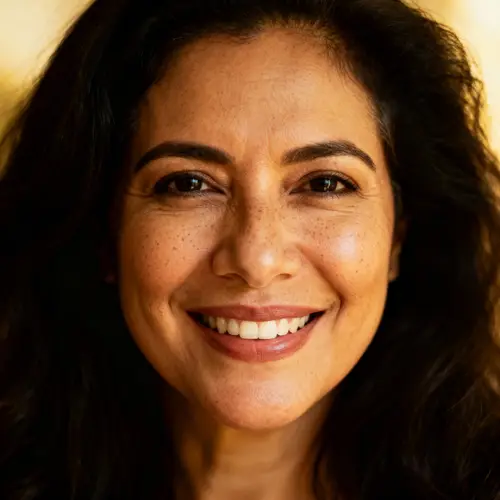 Portrait of a Kind Hispanic Woman with a Bright Smile