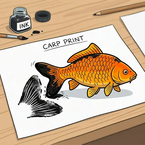 Carp Tail Print Art | Unique Ink Impressions