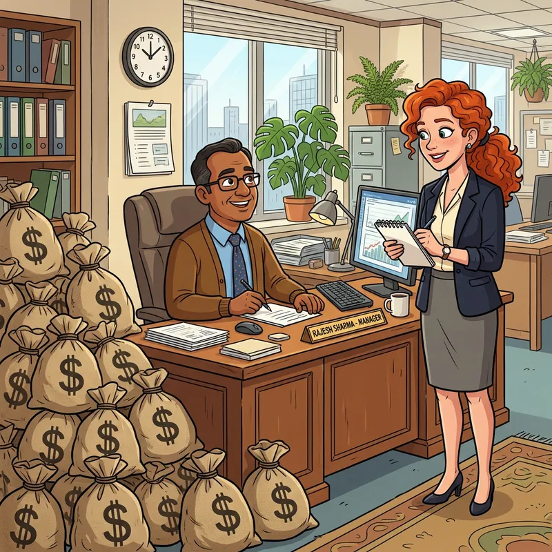 Office Scene: Middle-Aged Manager, Female Secretary, Cannabis Bags