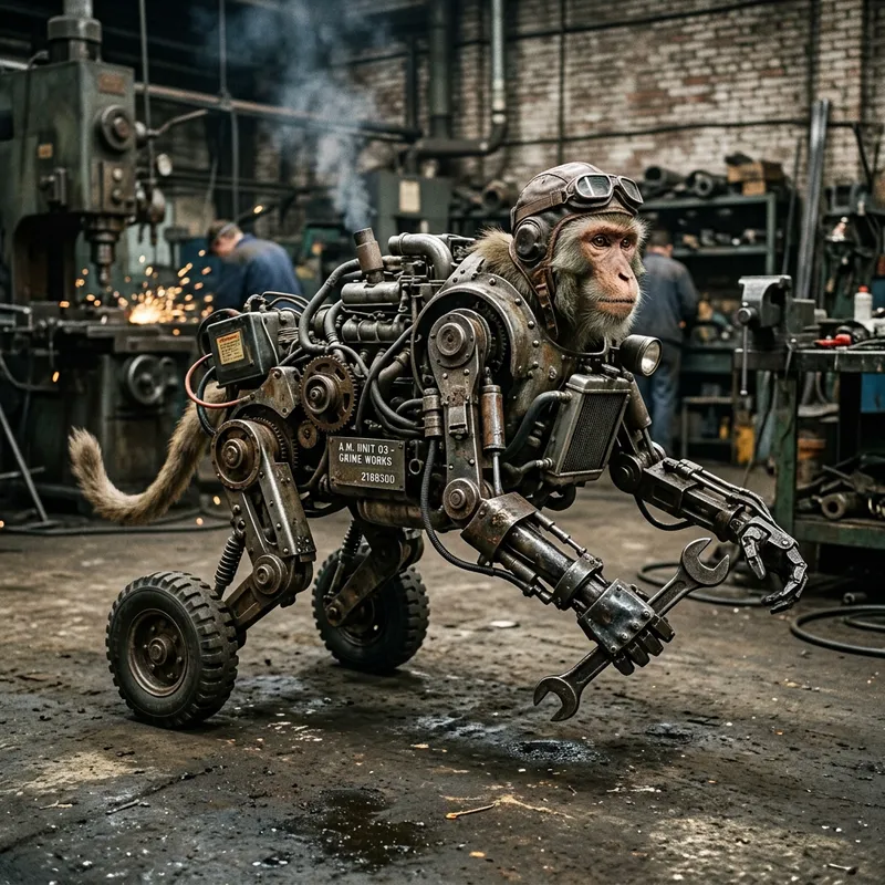 Auto Monkey: Unique Industrial Art