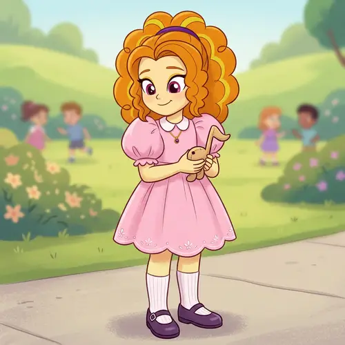 Young Adagio Dazzle in Cartoon Style | Innocent Child-Like Character