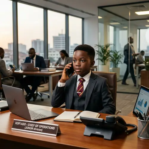 African Boy Business Executive in Office