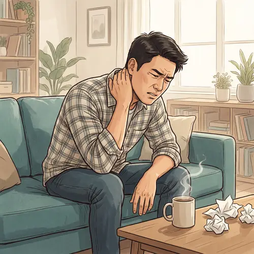 Asian Man Suffering from Severe Sore Throat | Home Remedies