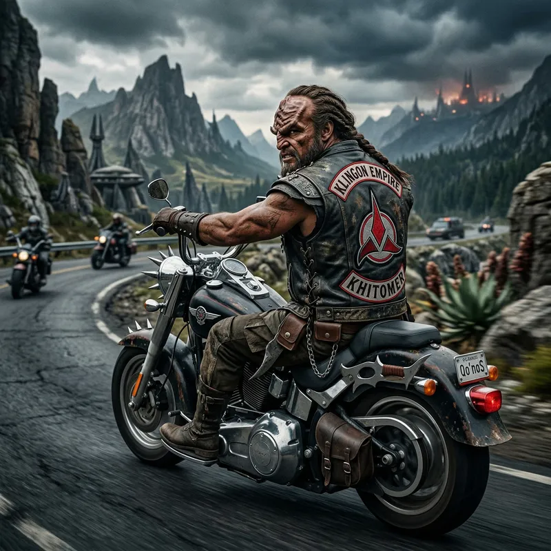 Klingon Warrior Biker Patch on Harley