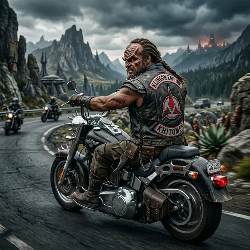 Klingon Warrior Biker Patch on Harley