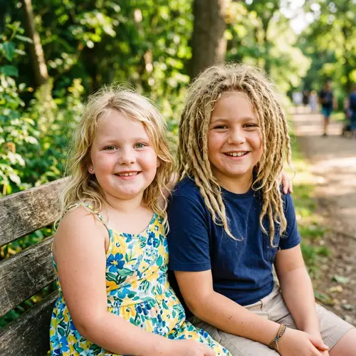 Blonde Girl with Green and Brown Eyes & Rasta Boy
