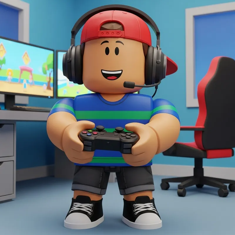 Roblox Cartoon Character: Gamer Boy Fun