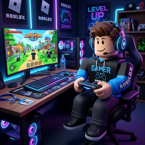 Roblox Cartoon Character: Gamer Boy Fun