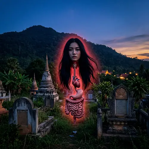 Twilight Nocturnal Female Spirit: Red Aura Asian Ghost