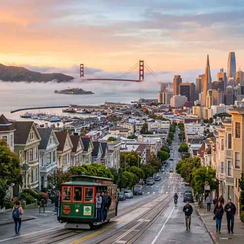 San Francisco Landmarks & Morning Hues: A Vibrant Scene