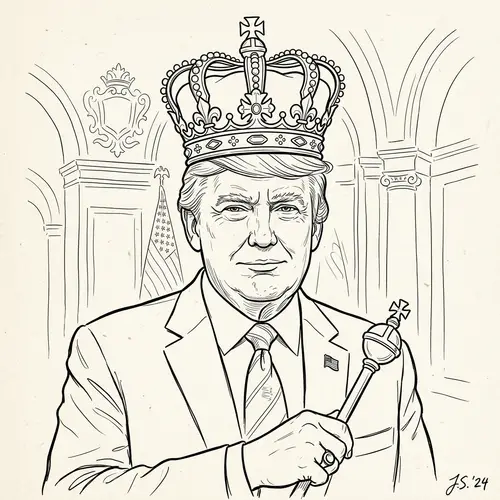 Trump Crowned: A Line Drawing Art