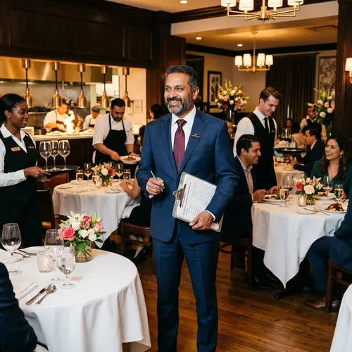Experienced Restaurant Manager Overseeing Diverse Team