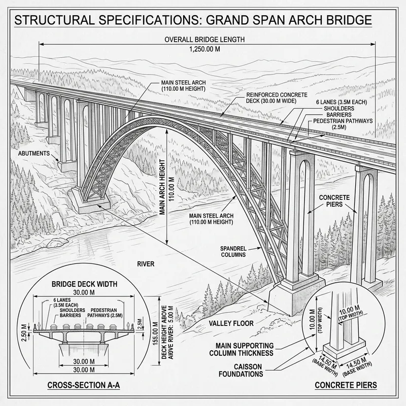 Detailed Bridge Design with 30 Meters Width Detailed Bridge Design with 30 Meters Width