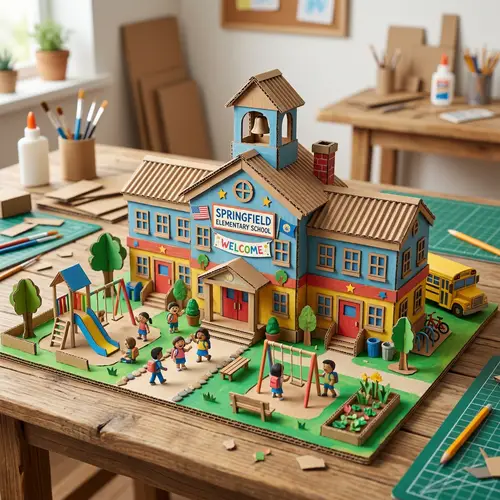 3D Cartoon School Building for Elementary Kids