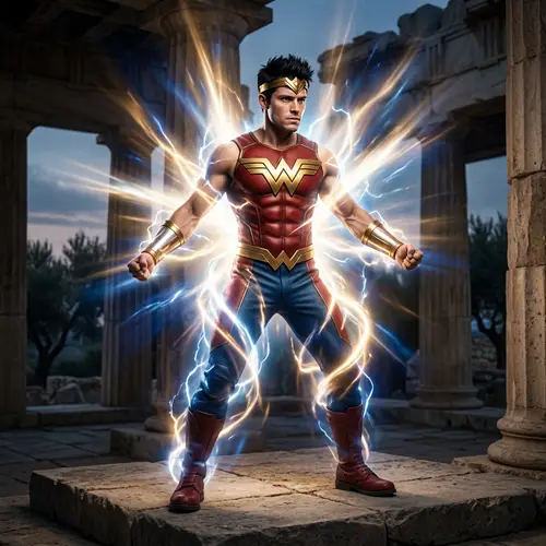 Goku Transformed as Wonder Woman - Powerful Heroic Fusion