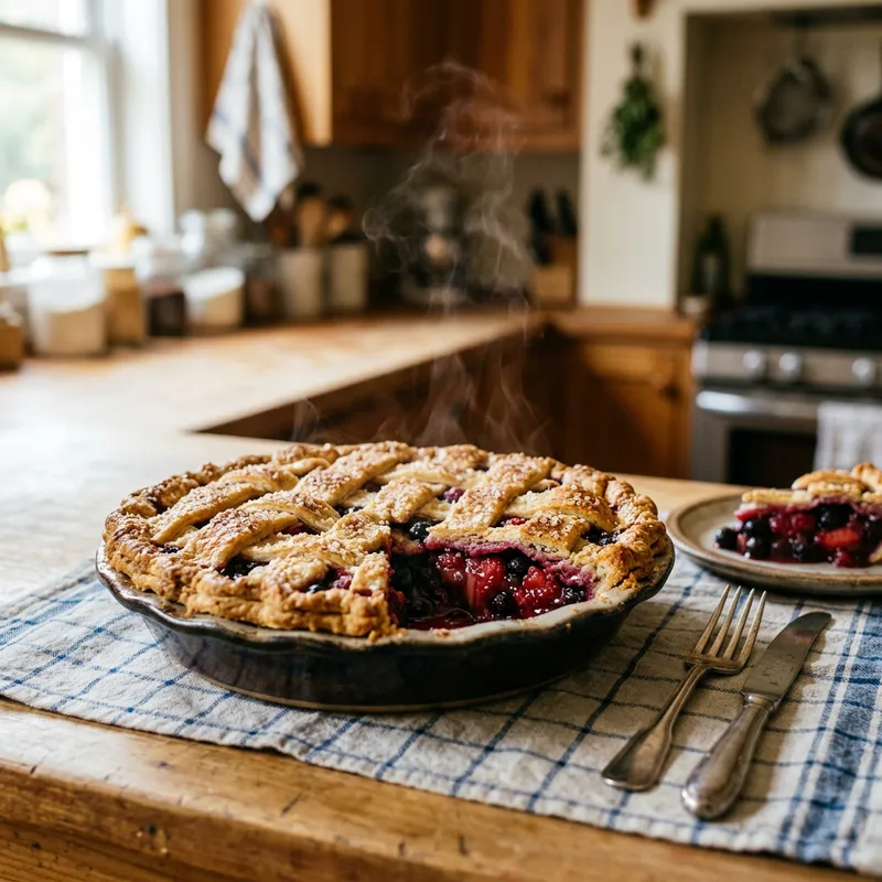 Freshly Baked Mixed Berry Pie | Tempting Slice
