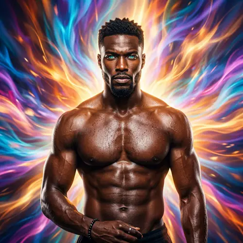 Powerful Portrait of a Turquoise-Eyed Man