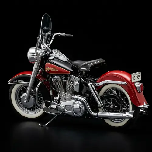 1955 Harley-Davidson Duo-Glide Motorcycle - Vintage Design Details