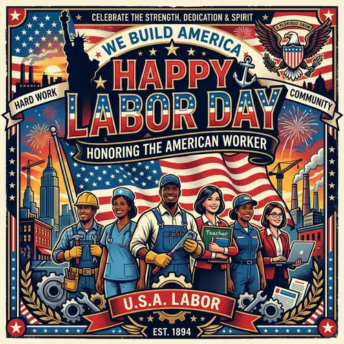 Cool American Labor Day Graphic Design