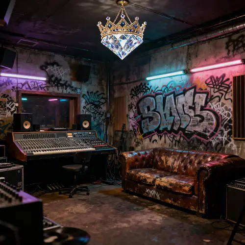 Urban Retro Music Studio with Diamond Crown
