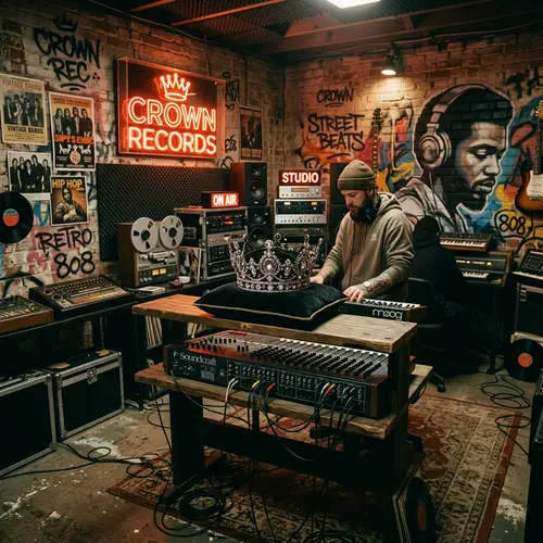 Urban Retro Music Studio with Diamond Crown