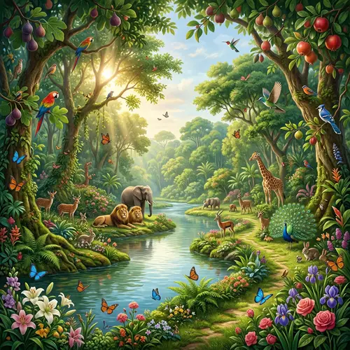 Tranquil Garden of Eden - Lush Greenery & Diverse Wildlife