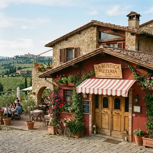Rustic Tuscan Italian Pizzeria Exterior Design