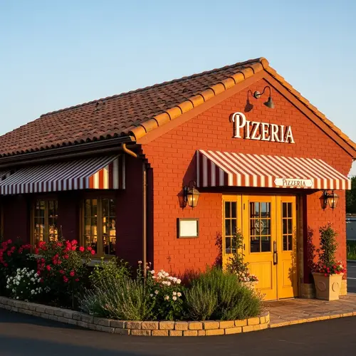 Rustic Tuscan Italian Pizzeria Exterior Design