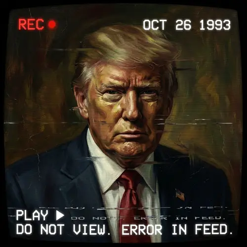 Donald Trump Oil Paint - Analog Horror Art