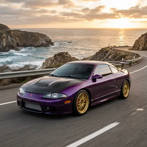 Mitsubishi Eclipse in Purple with Gold Wheels