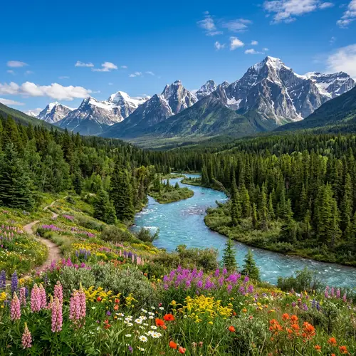 Nature's Beauty: Majestic Mountains, Lush Forests & Blooming Flowers
