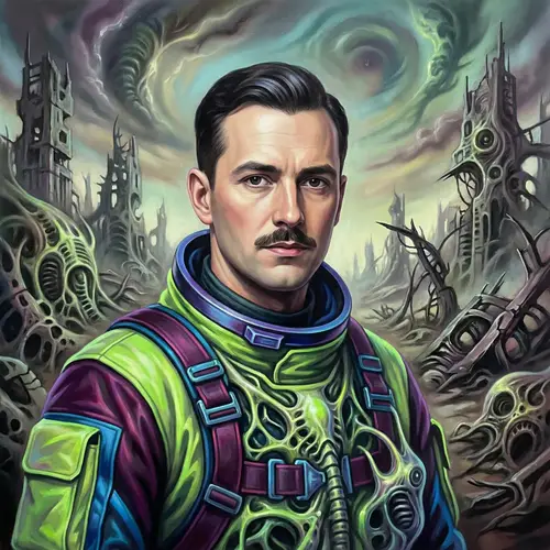 German Pilot in Vivid 2000s Attire - Intriguing Artistic Imagery