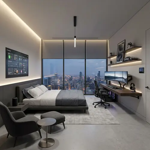 Sleek Modern Bedroom for a Young Billionaire