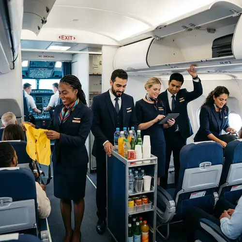 Diverse Group of Flight Attendants | Professional Airplane Crew